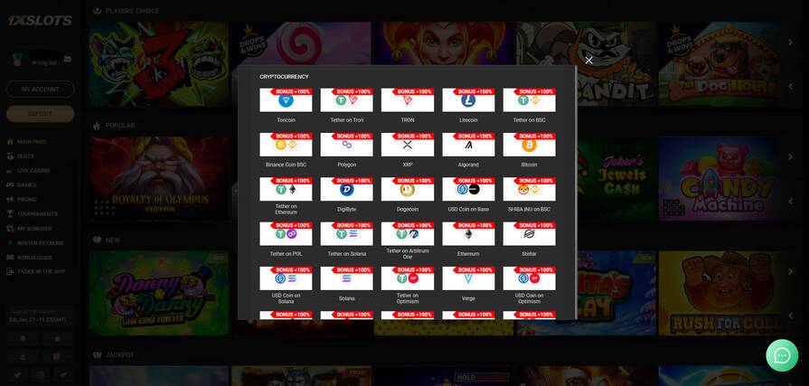 Казино 1xSlots предоставляет большой выбор способов для пополнения и вывода средств