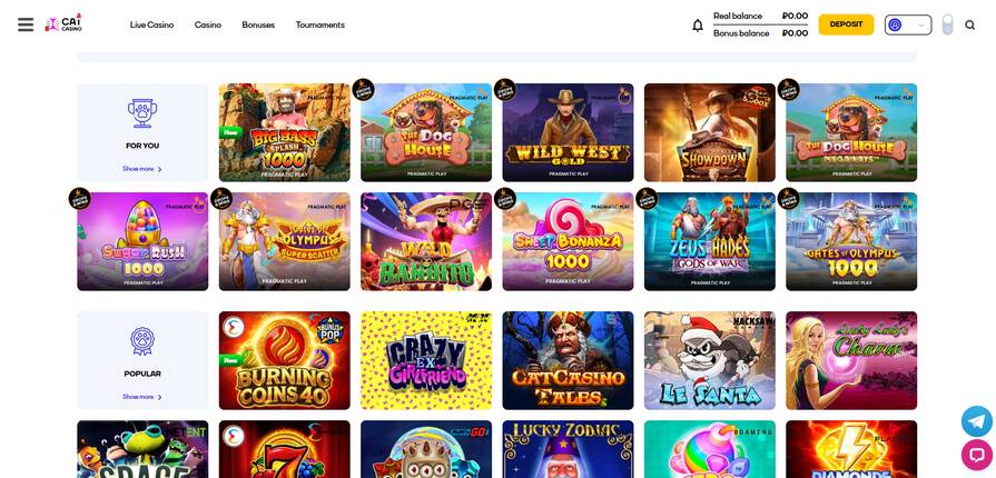 Онлайн казино Cat азартные игры