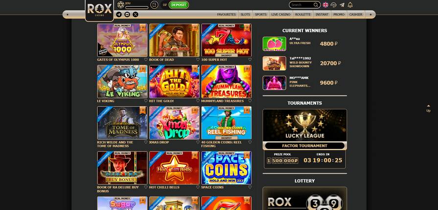 Онлайн казино Rox азартные игры