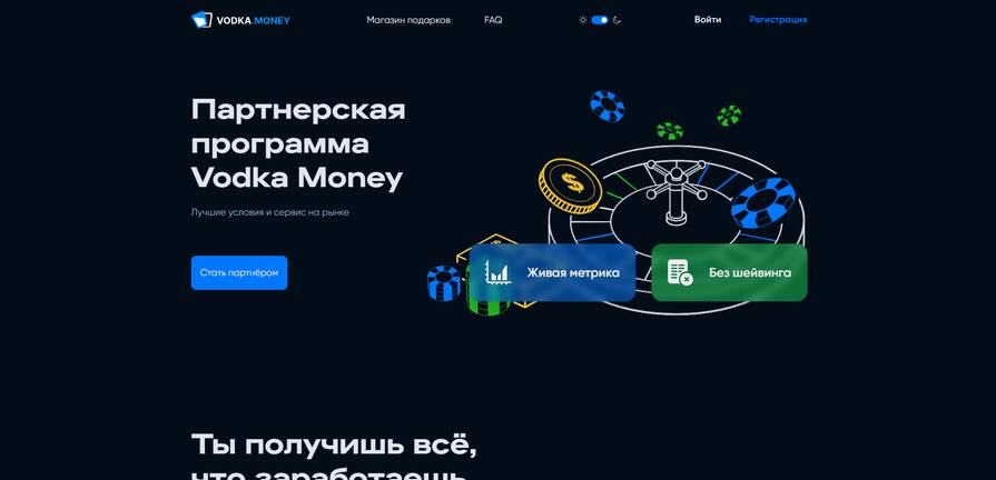 Партнерская программа в казино Vodka