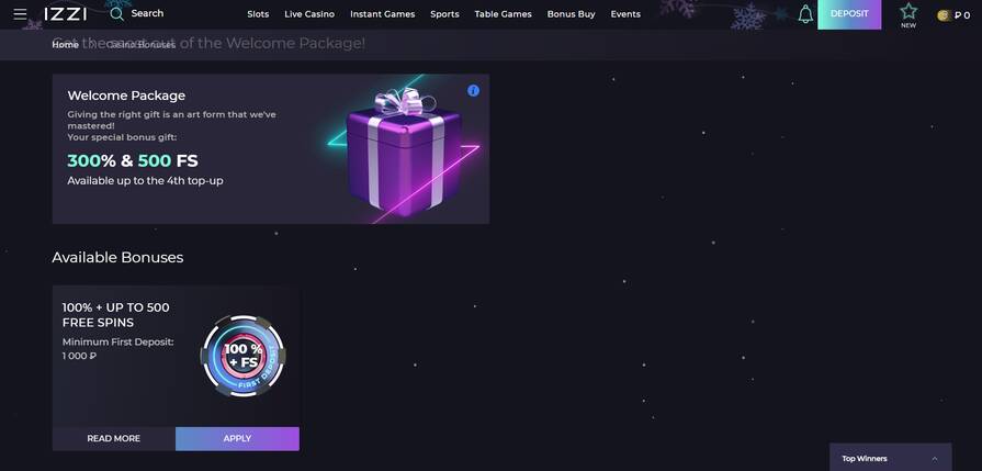 Онлайн казино Izzi бонусы