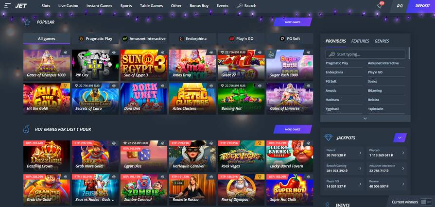 Онлайн казино Jet азартные игры