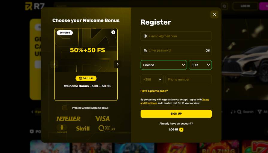 Онлайн казино R7 регистрация