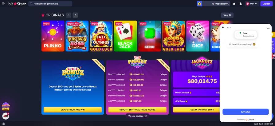 Онлайн казино BitStarz поддержка