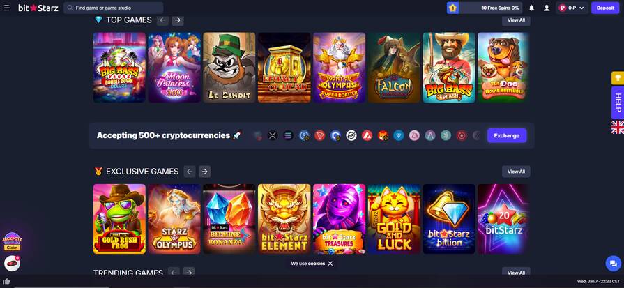 Онлайн казино BitStarz азартные игры