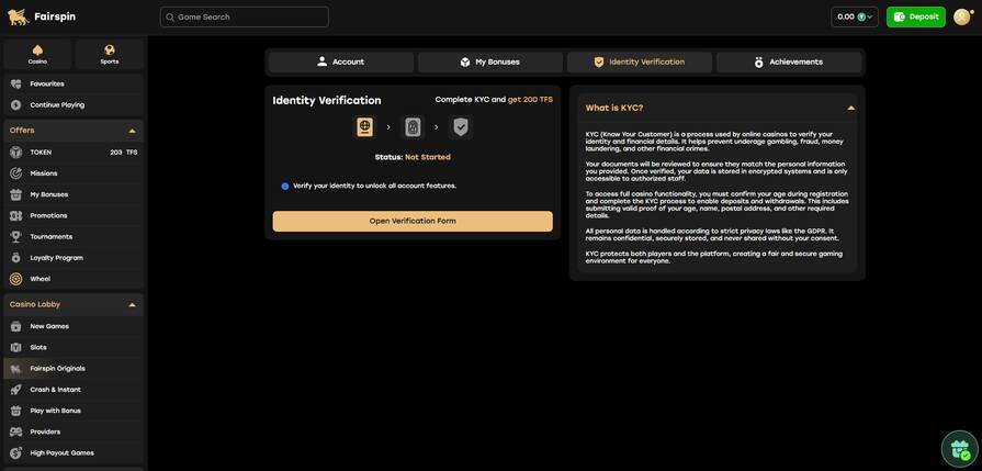 Онлайн казино Fairspin верификация