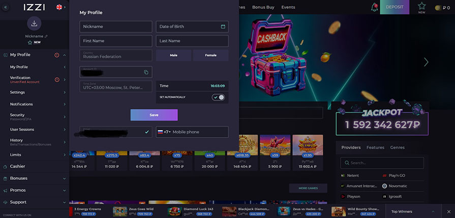 верификация казино izzi