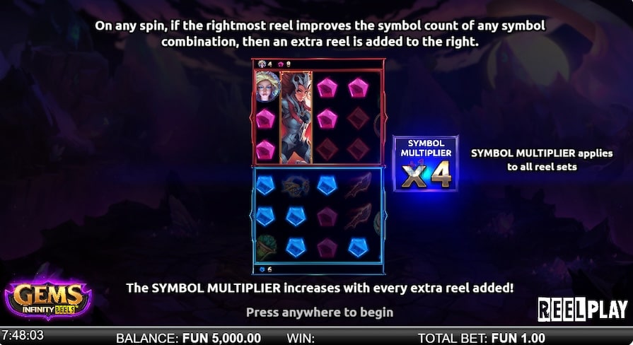 Бесплатная игра в Gems Infinity Reels