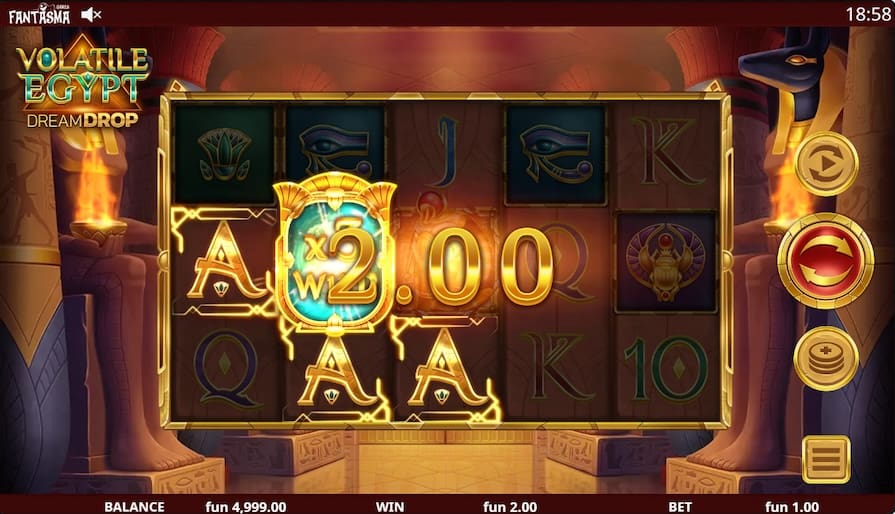 Дизайн игры Volatile Egypt Dream Drop