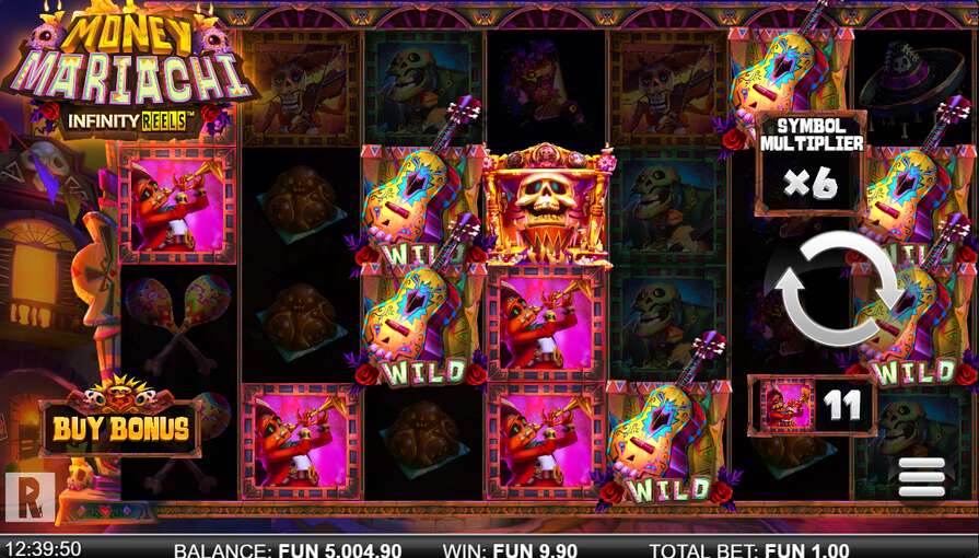 Дизайн игры Money Mariachi Infinity Reels