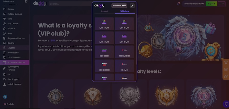 Минимальный депозит и вывод