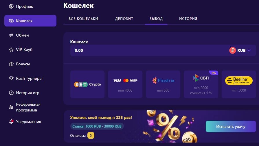 Способы вывода денег в Cryptoboss