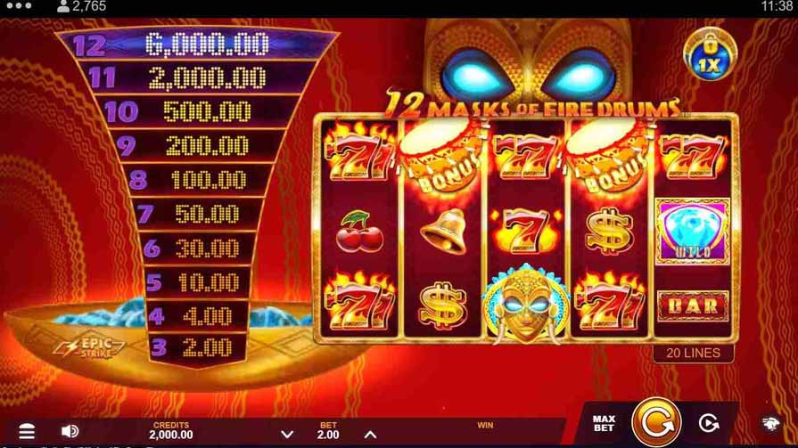 12 Masks of Fire Drums