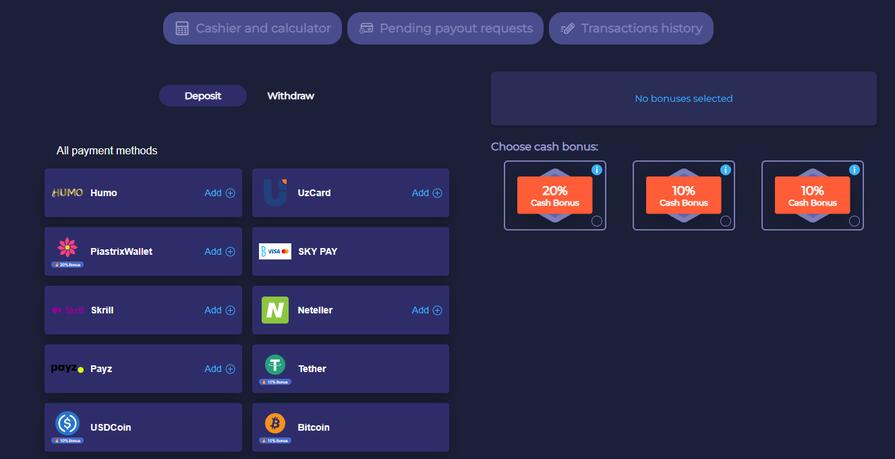 Ramenbet платежные системы