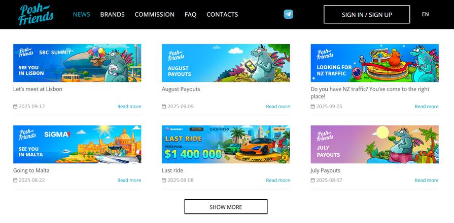 Posh Friends платежные системы