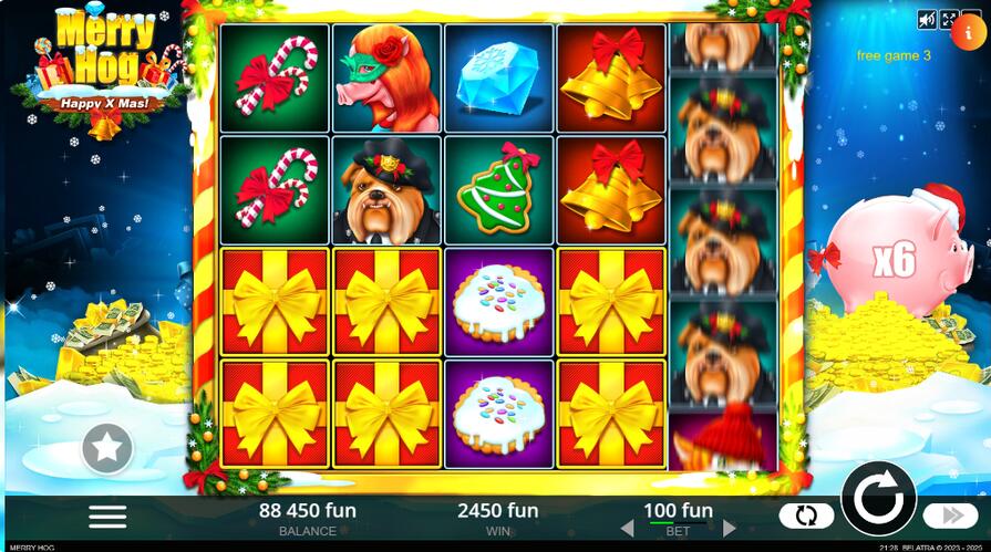 Бонусная игра в слоте Merry Hog