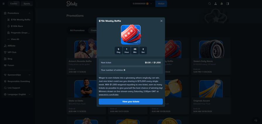 Бонусы в Stake