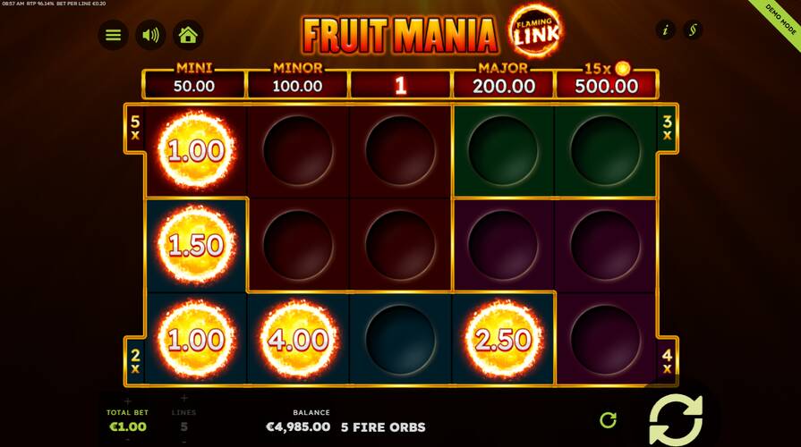 Fruit Mania Flaming Link бонусы