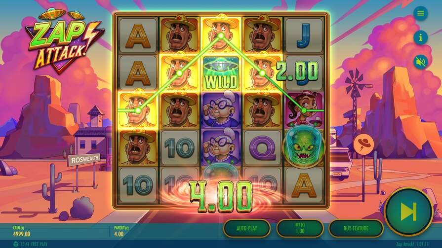 Слот Zap Attack! дизайн