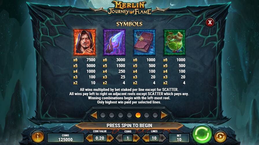 Символы в Merlin: Journey of Flame