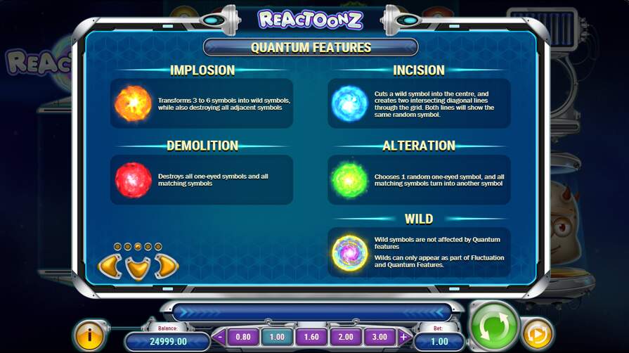 Бонусы в Reactoonz