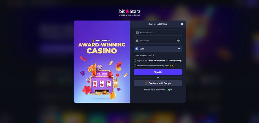 Регистрация в казино BitStarz