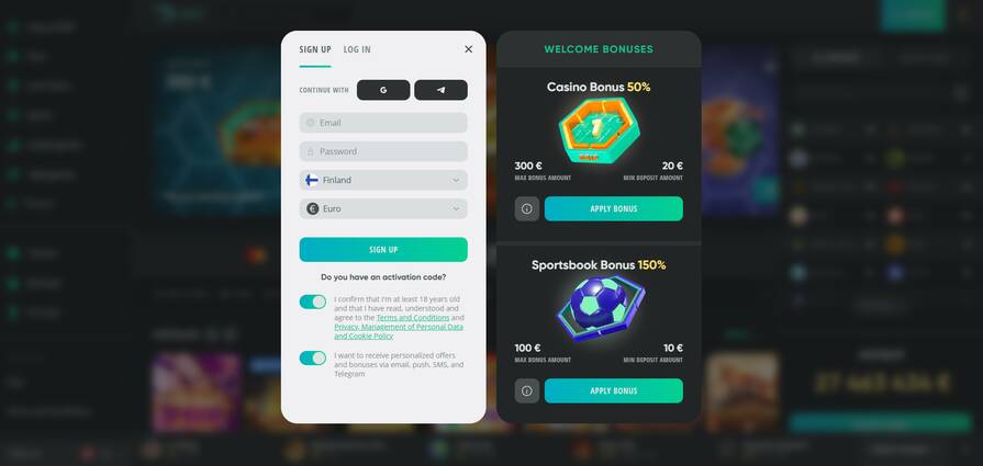 Drip – регистрация в казино