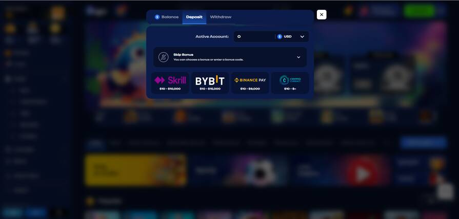 Платёжки на сайте казино Fugu