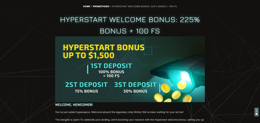 Бонусы в казино Winity