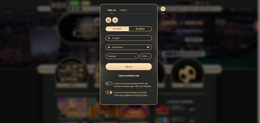 Rox – регистрация в казино