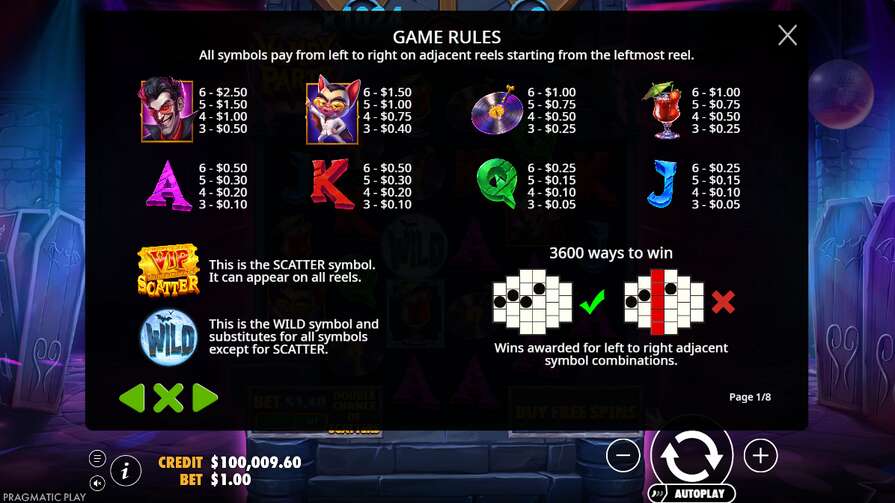 Символы Vampy Party