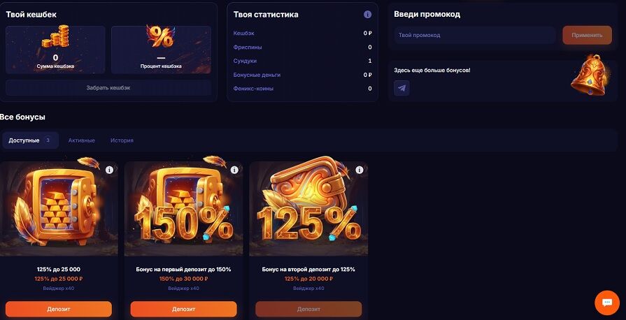 Еженедельный бонус казино Fenix