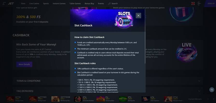Кешбэк в Jet
