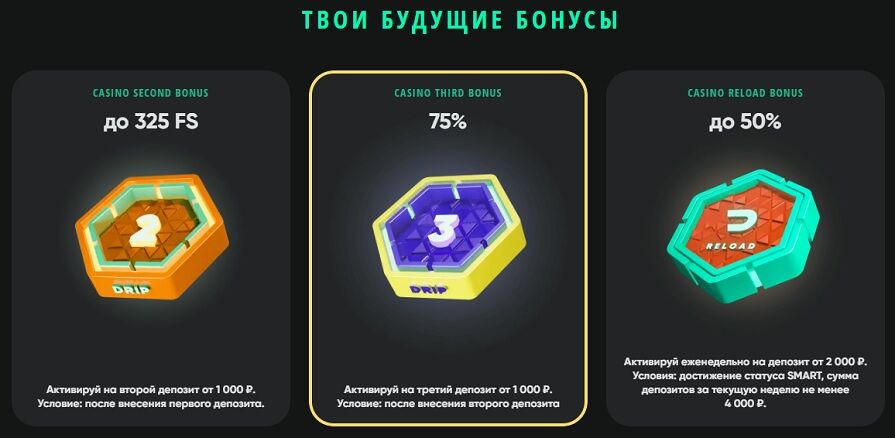 Второй приветственный бонус Drip