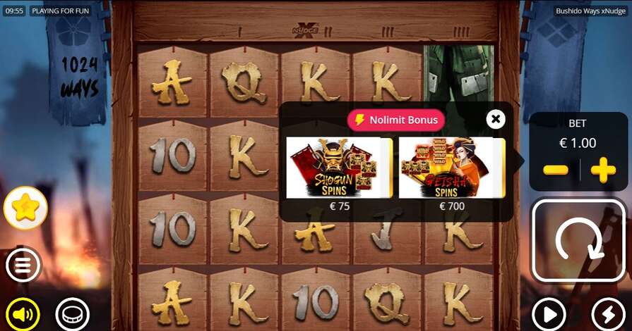 Бонусы в Bushido Ways xNudge