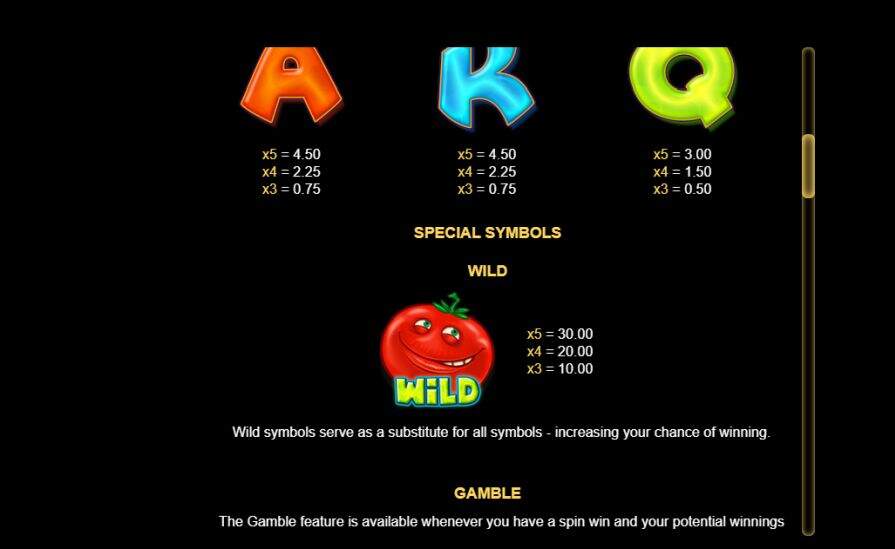 Символы в Crazy Tomato 40