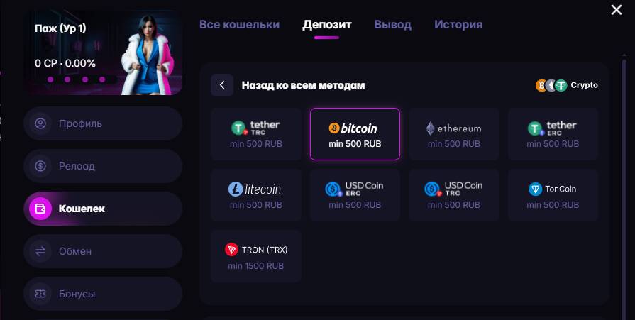 Пополнение с электронного кошелька в Auf