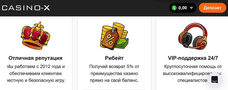 Casino X cashback бонус