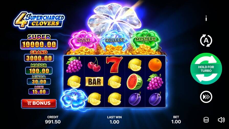 4 Supercharged Clovers: Hold and Win