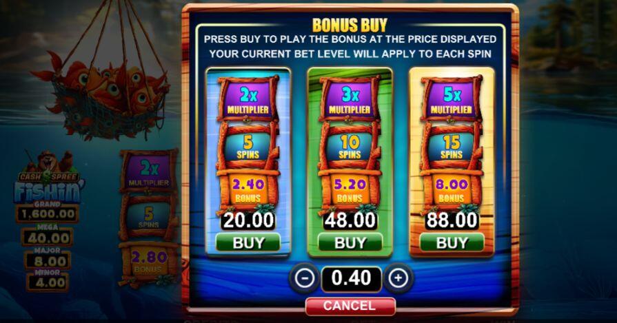 Бонусная игра в слоте Cash Spree Fishin