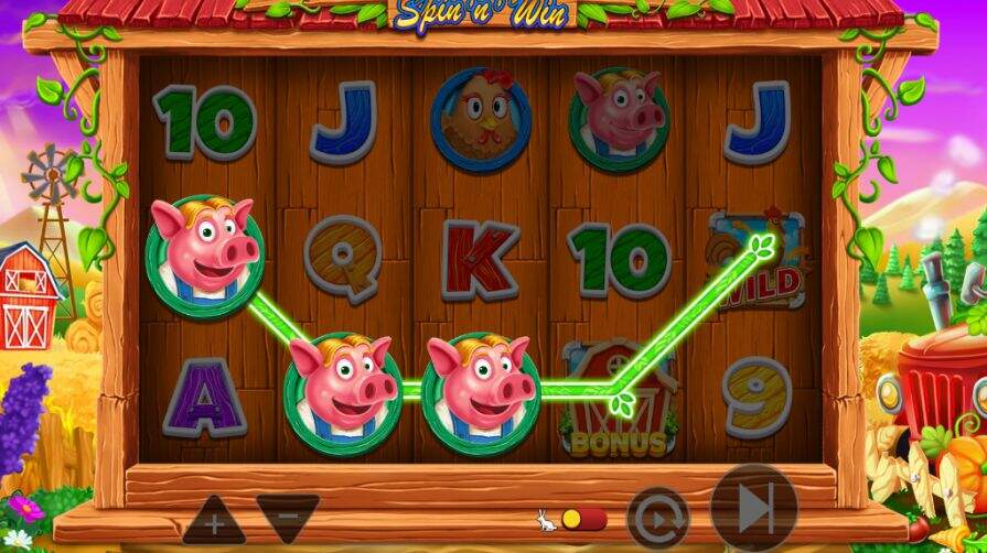 Дизайн игры Farmyard Fortunes Spin 'n' Win