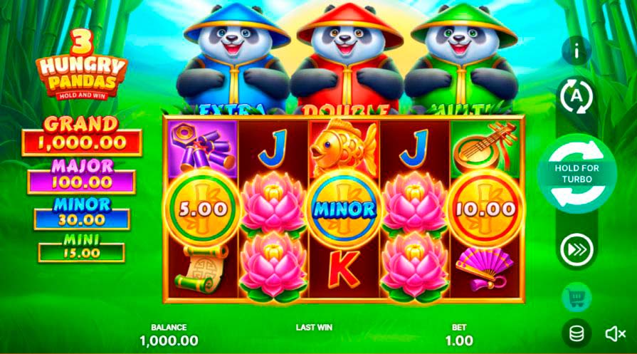 слот 3 Super Hungry Pandas- Hold & Win
