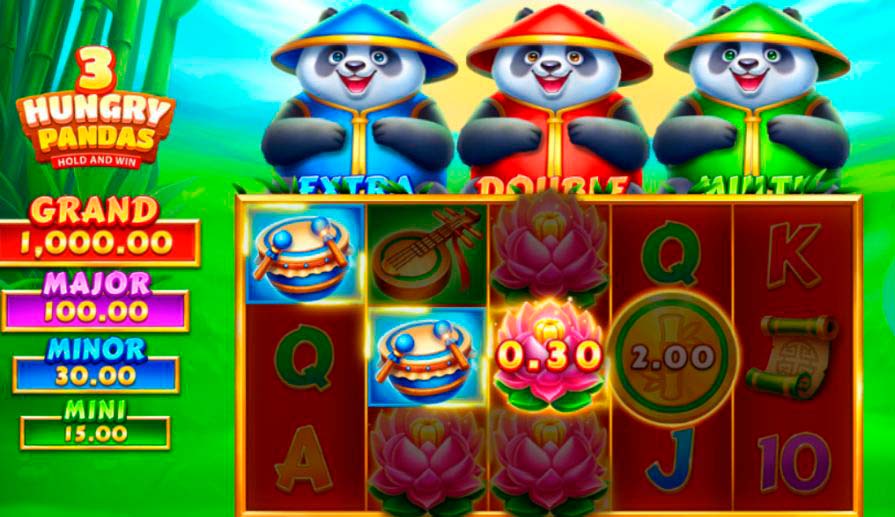 игра 3 Super Hungry Pandas- Hold & Win