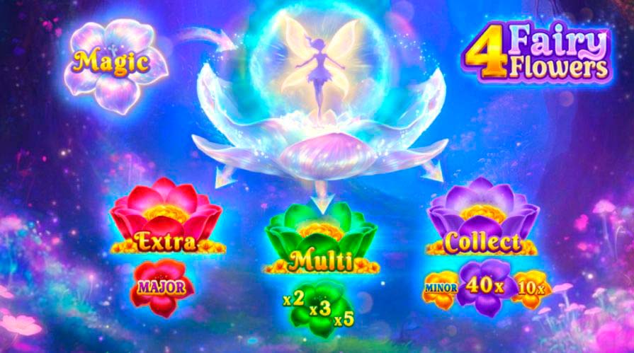 демо 4 Fairy Flowers Hold and Win