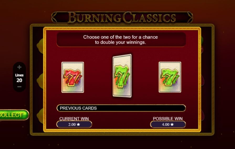 Бонусная игра в слоте Burning Classics