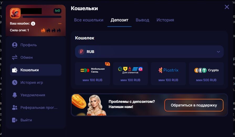 Способы пополнения счета Fenix