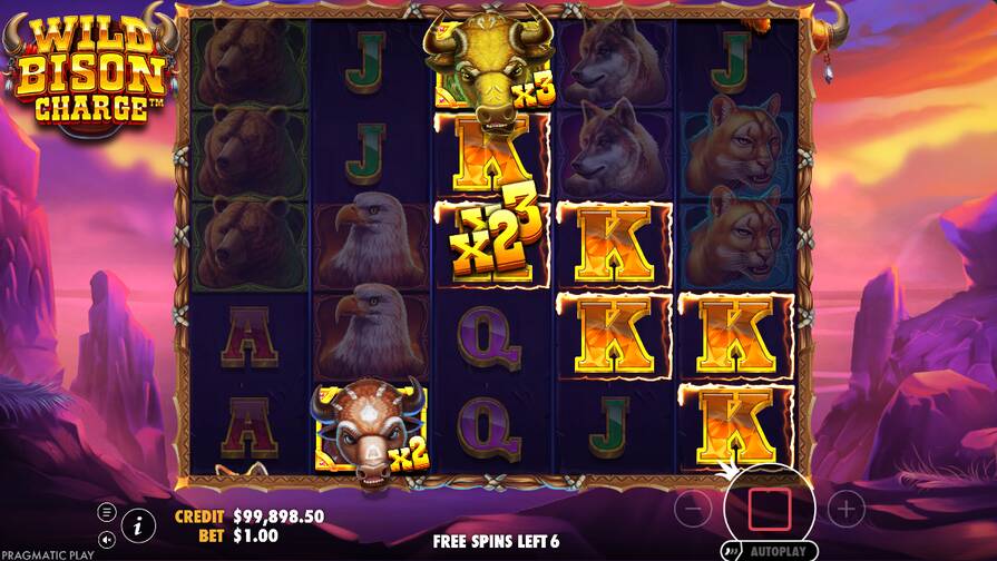 Бонусная игра в слоте Wild Bison Charge