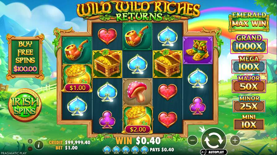 Дизайн игры Wild Wild Riches Returns