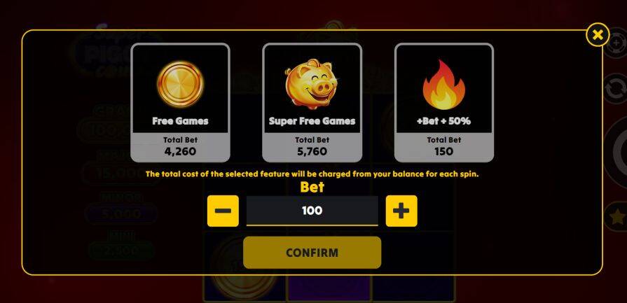 Бонусная игра в слоте Super Piggy Coins