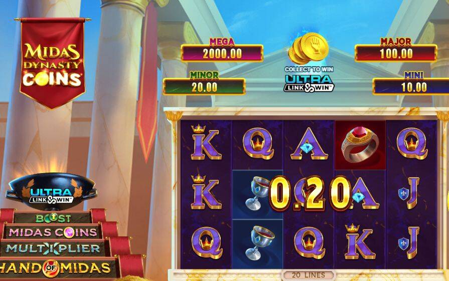Дизайн игры Midas Dynasty Coins Ultra